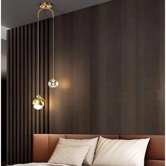Loriel 2‑Light Sphere Chandelier – Crystal Accent Ceiling Light Fixture - Picture 1 of 4